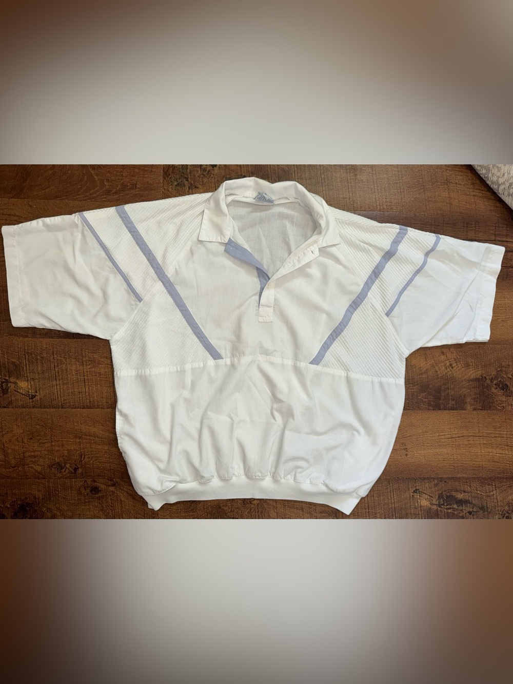 White Polo Shirt with Light Gray Stripes - Men's Casual Polo